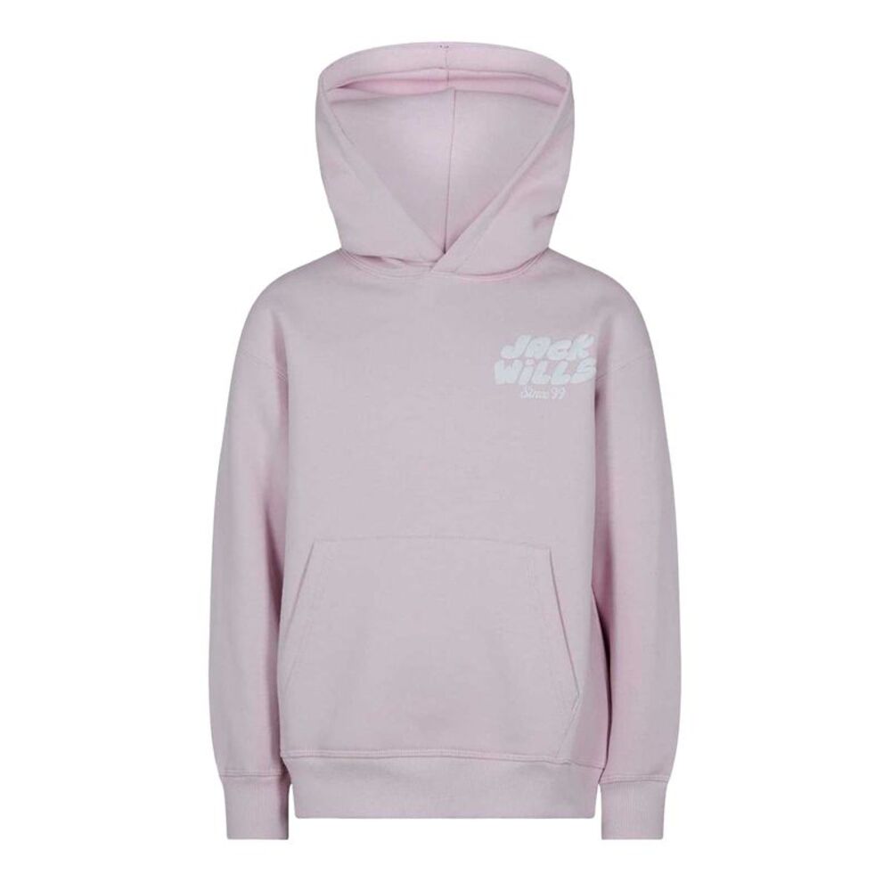 Jack Wills Childrens/Kids Back Print Logo Hoodie / Pink